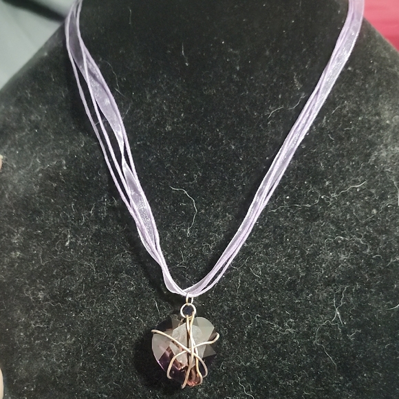 Purple Gemstone Pendant Necklace - Picture 3 of 5